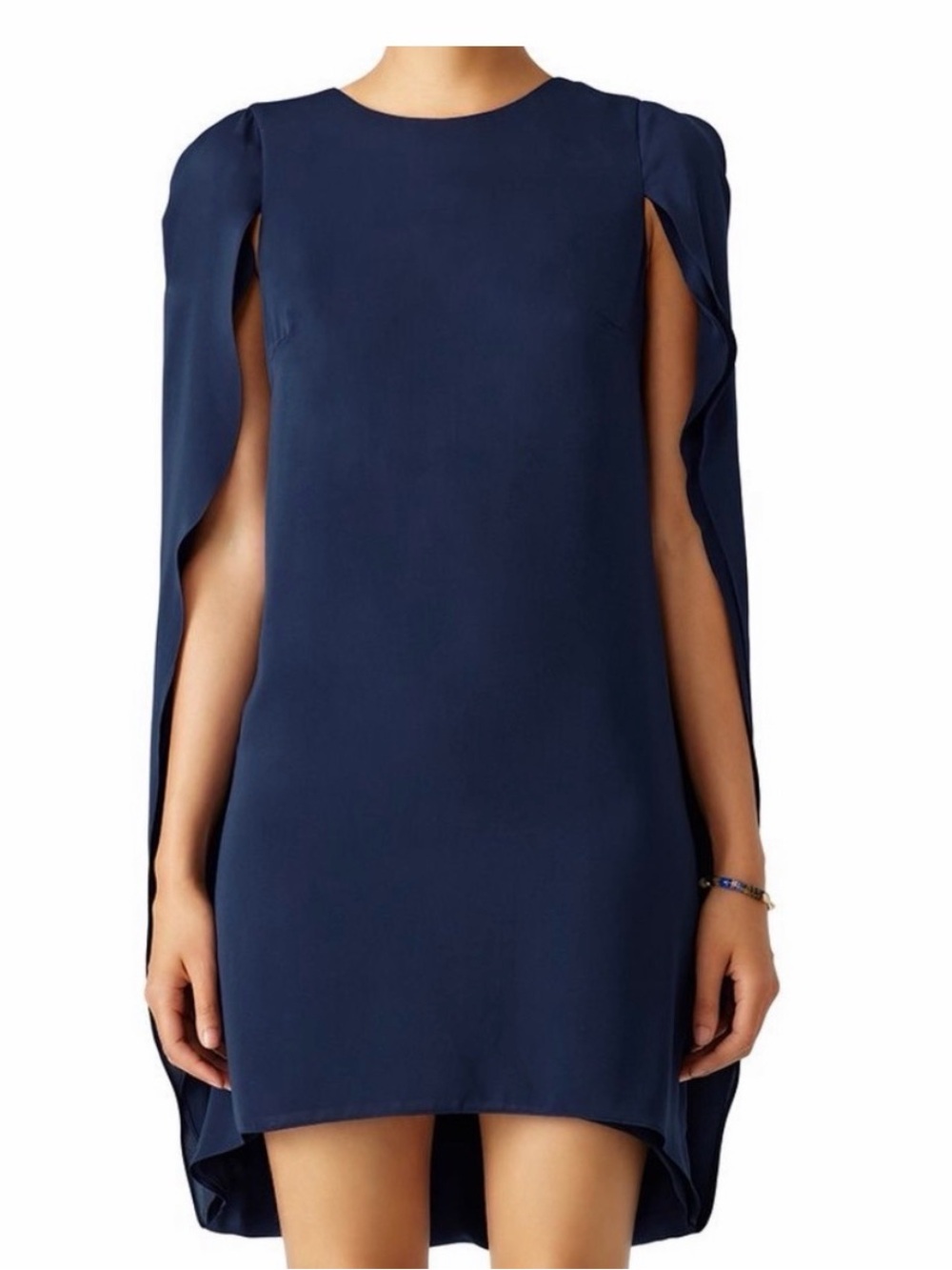 Halston Heritage Navy Cape Shift Dress